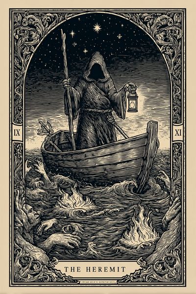 The Hermit Tarot Poster.