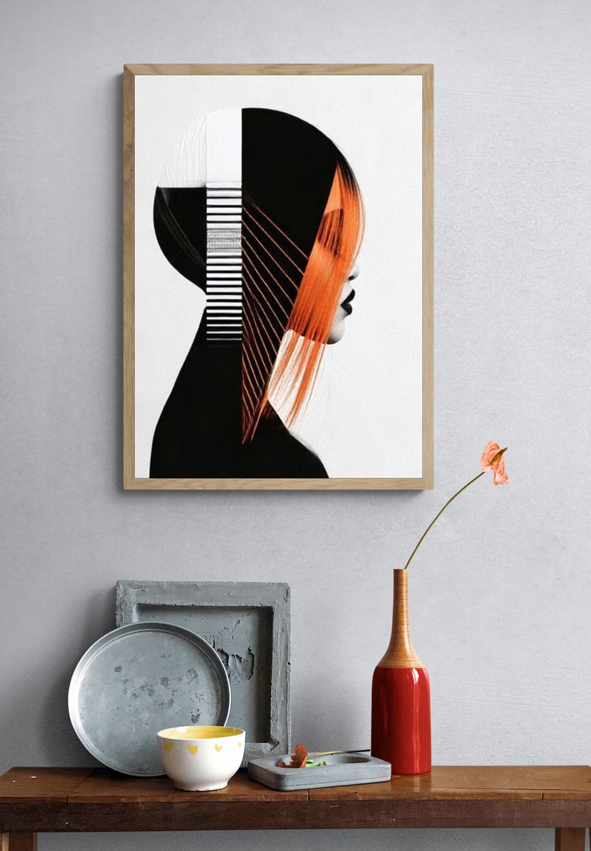 Abstract Profile Silhouette Print. — room view 3
