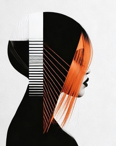 Abstract Profile Silhouette Print.