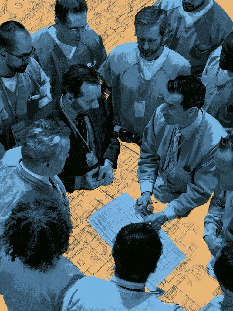 Team Strategy Meeting Illustration Poster. poster — illustration art