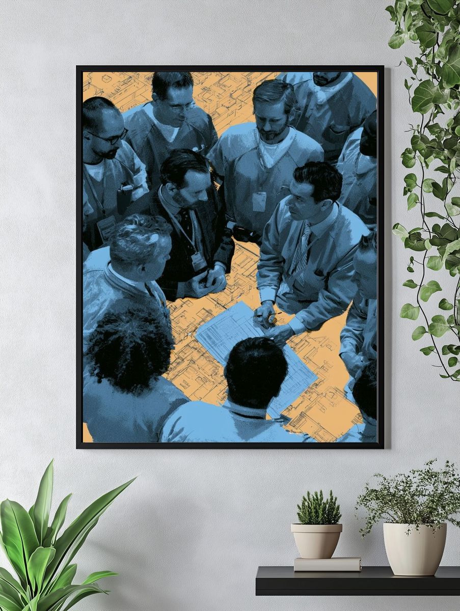Team Strategy Meeting Illustration Poster. — room view 4