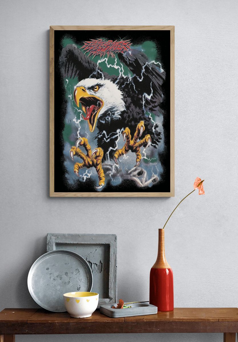 Screaming Eagle Metal Poster. — room view 3
