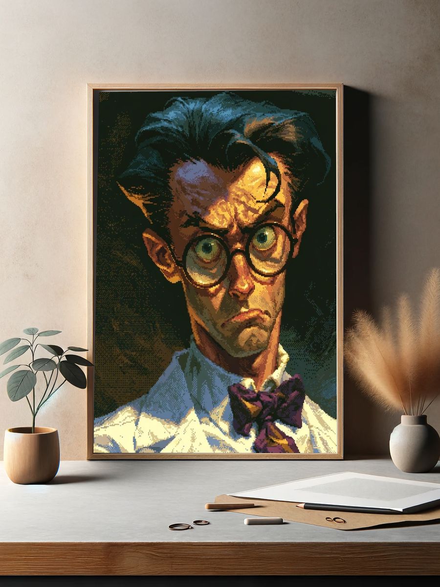Stylized Portrait Illustration Poster. — room view 2