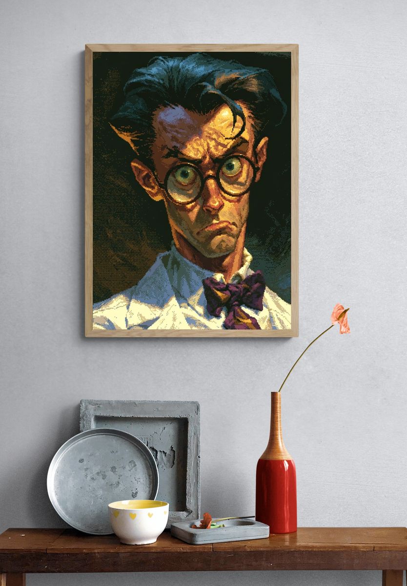 Stylized Portrait Illustration Poster. — room view 3