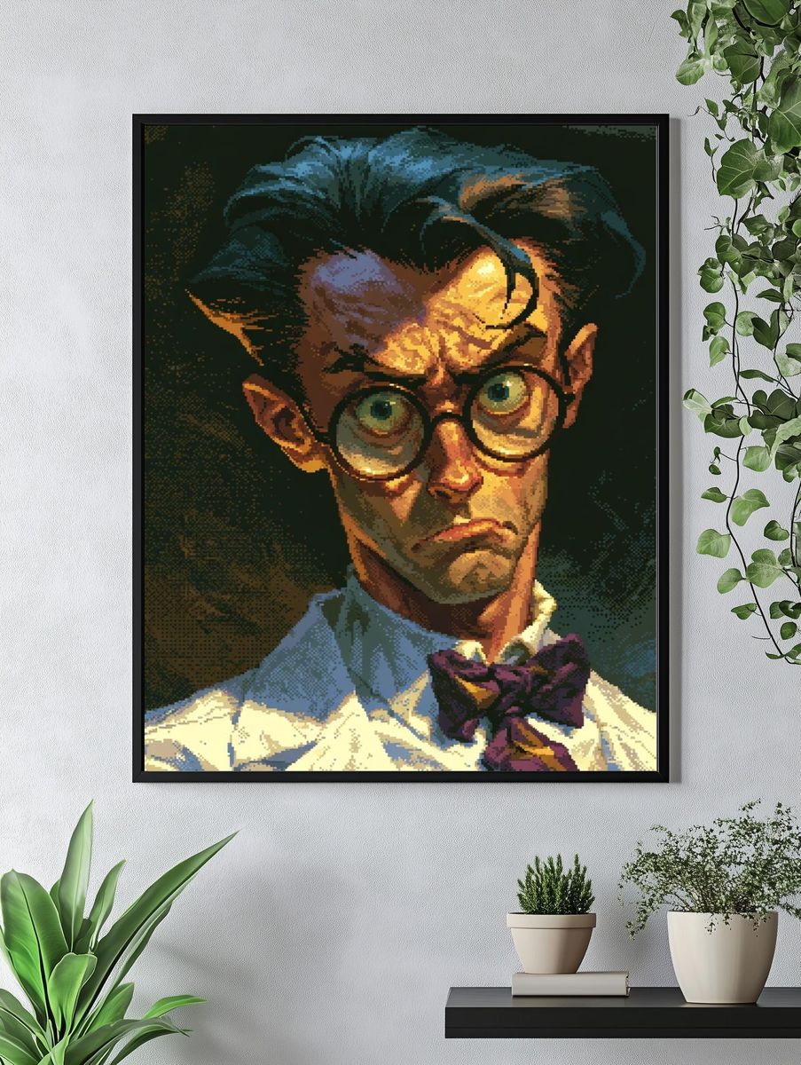 Stylized Portrait Illustration Poster. — room view 4