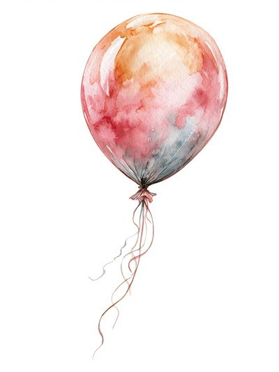 Watercolor Balloon Illustration Poster.