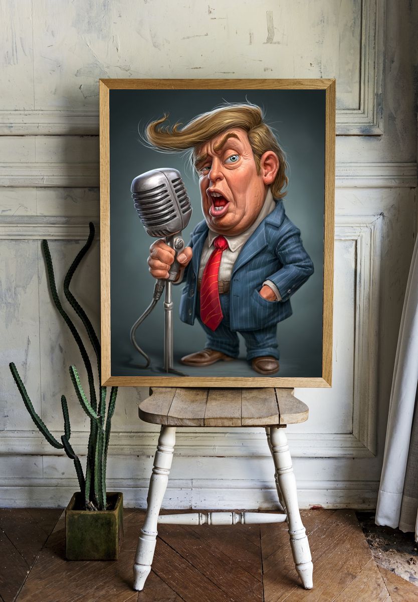 Trump Caricature Illustration Poster. room preview