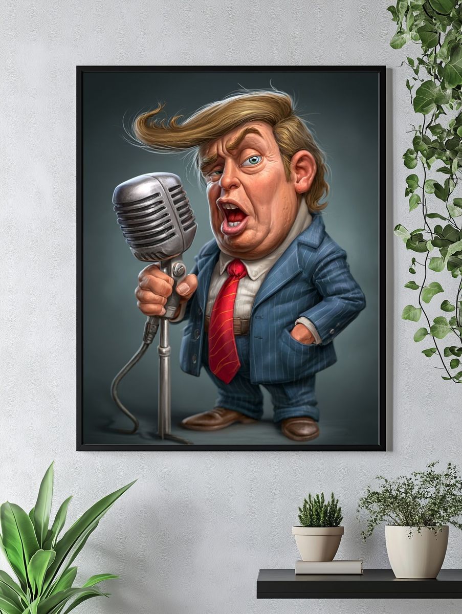 Trump Caricature Illustration Poster. — room view 4