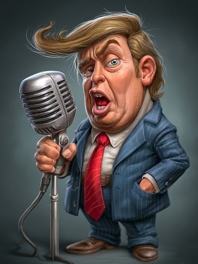 Trump Caricature Illustration Poster. poster