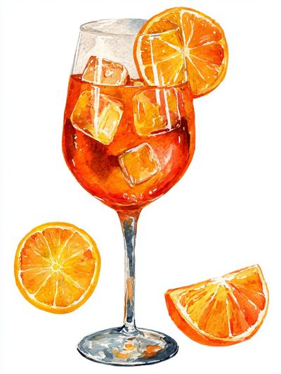 Orange Spritz Watercolor Print.