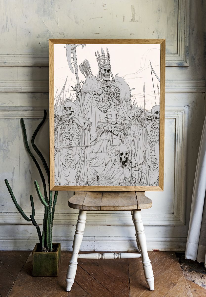 Skeleton Army Illustration Poster. room preview