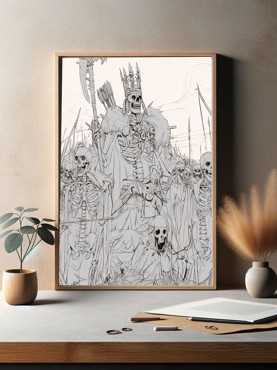 Skeleton Army Illustration Poster. — room view 2