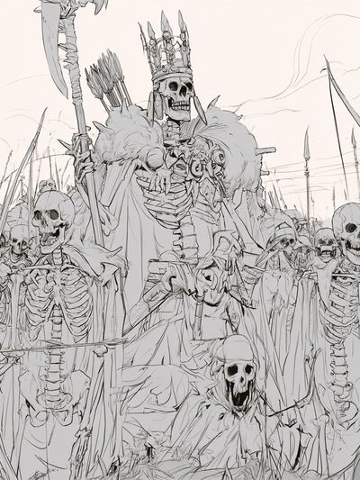Skeleton Army Illustration Poster. poster