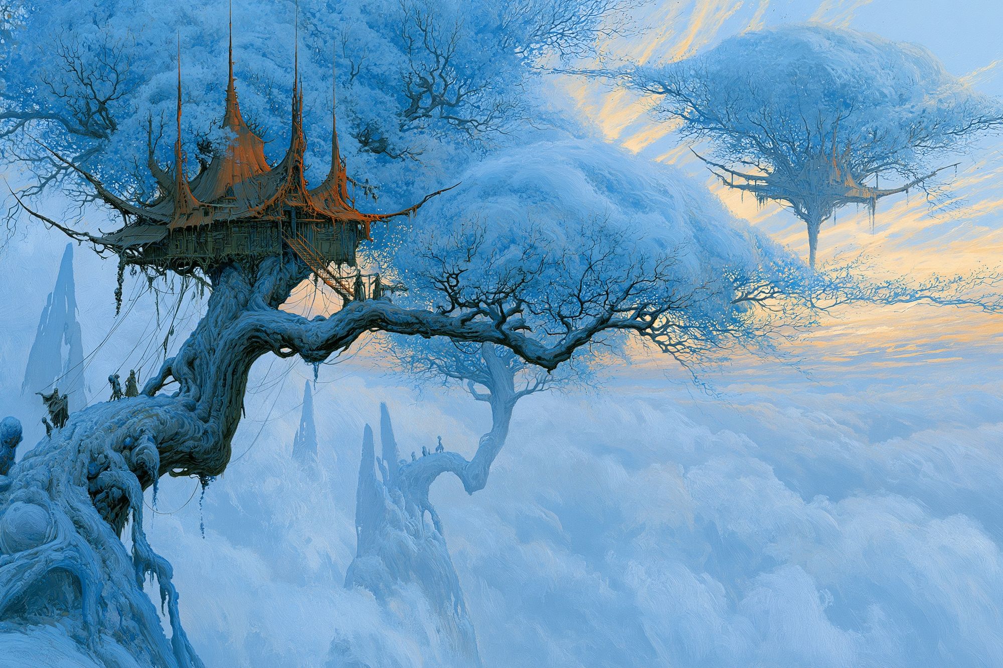 Skyborne Treehouse Fantasy Print. poster detail