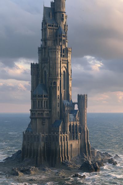 Seaside Gothic Tower Poster.