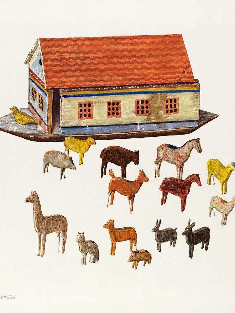 Noah's Ark Animals (1935–1942) Ben. poster — illustration art