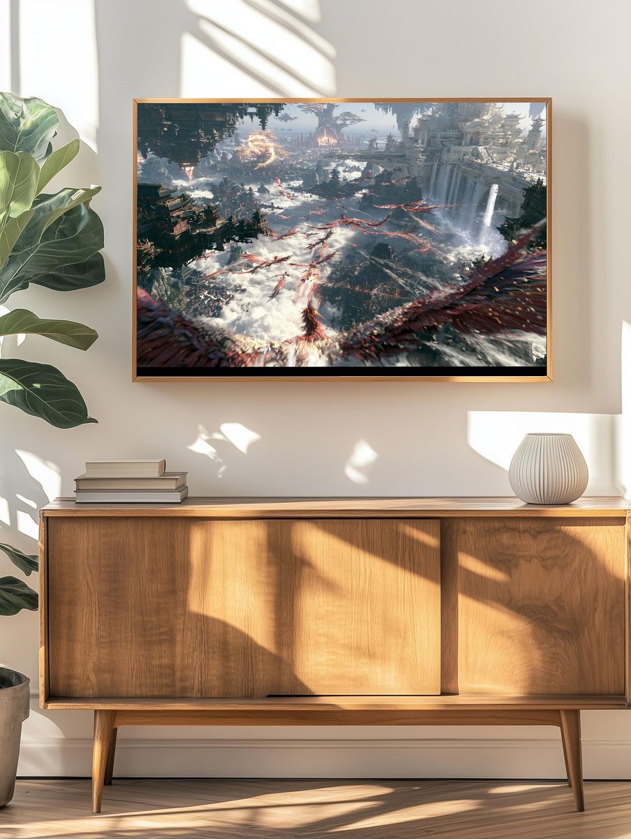Celestial Dragon Cityscape Poster. — room view 3