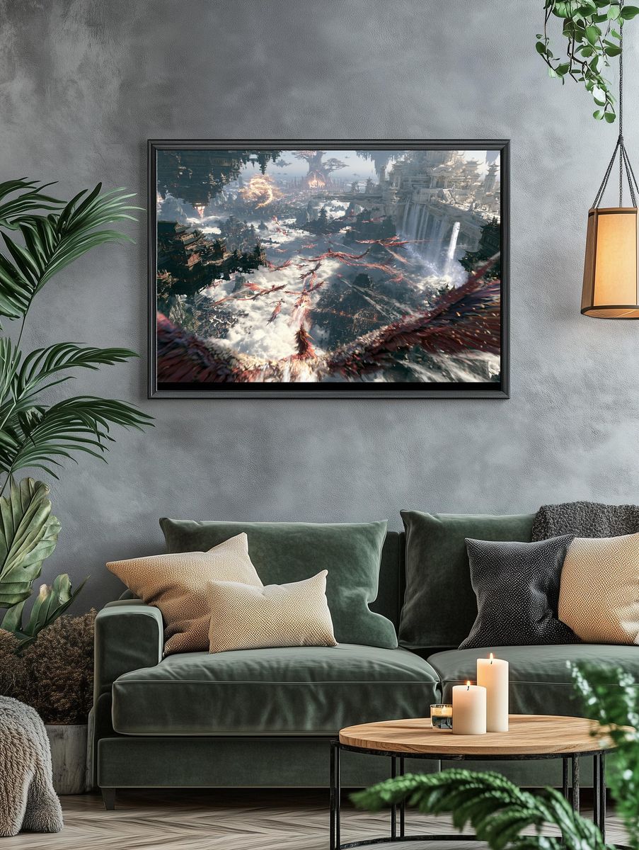 Celestial Dragon Cityscape Poster. — room view 4