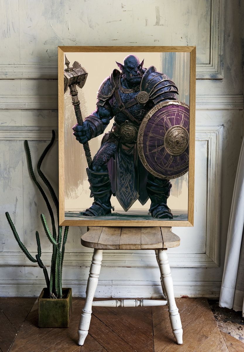 Orc Warrior Fantasy Illustration Poster. room preview