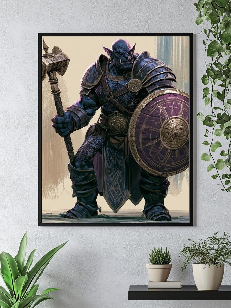 Orc Warrior Fantasy Illustration Poster. — room view 4