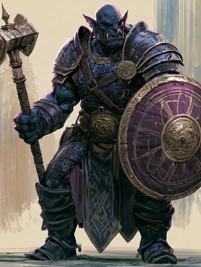 Orc Warrior Fantasy Illustration Poster.