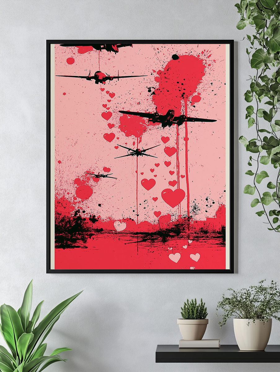 Heart Flight Illustration Poster. — room view 4