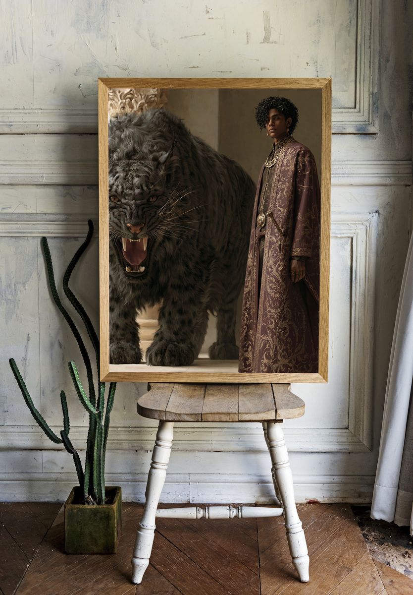 Regal Panther Portrait Print. — room view 1