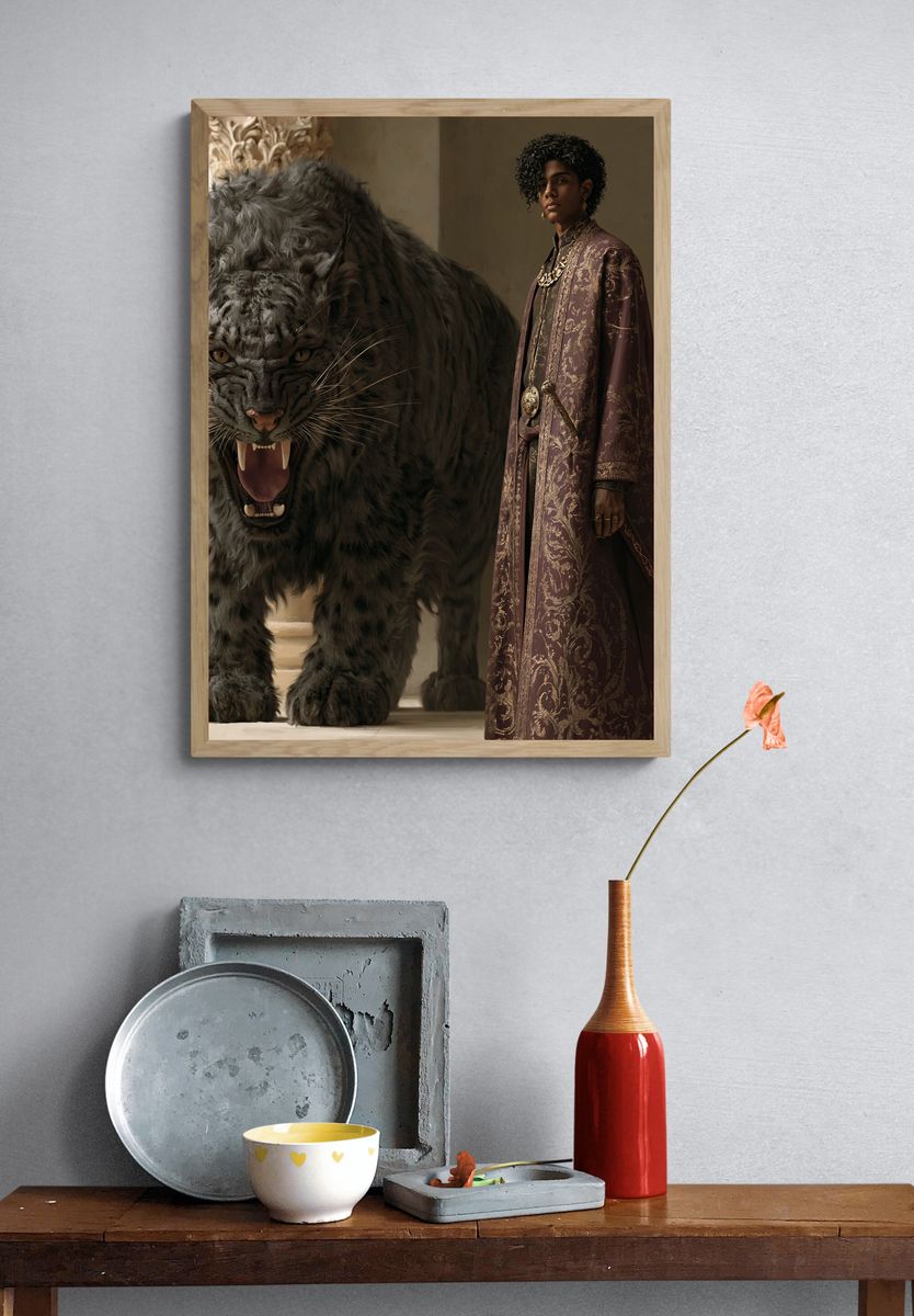 Regal Panther Portrait Print. — room view 3