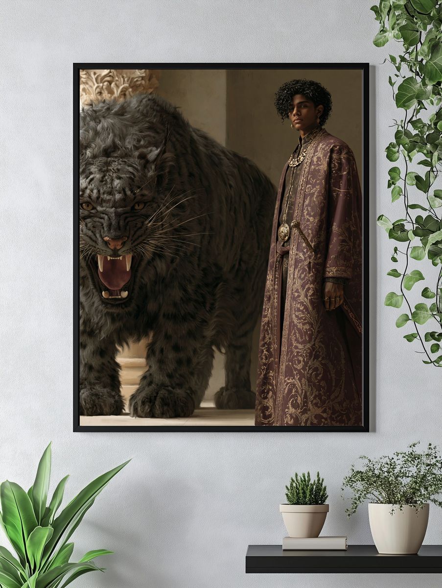 Regal Panther Portrait Print. — room view 4