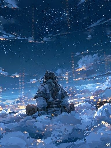 Stargazing Figure Digital Art Poster. poster — illustration art