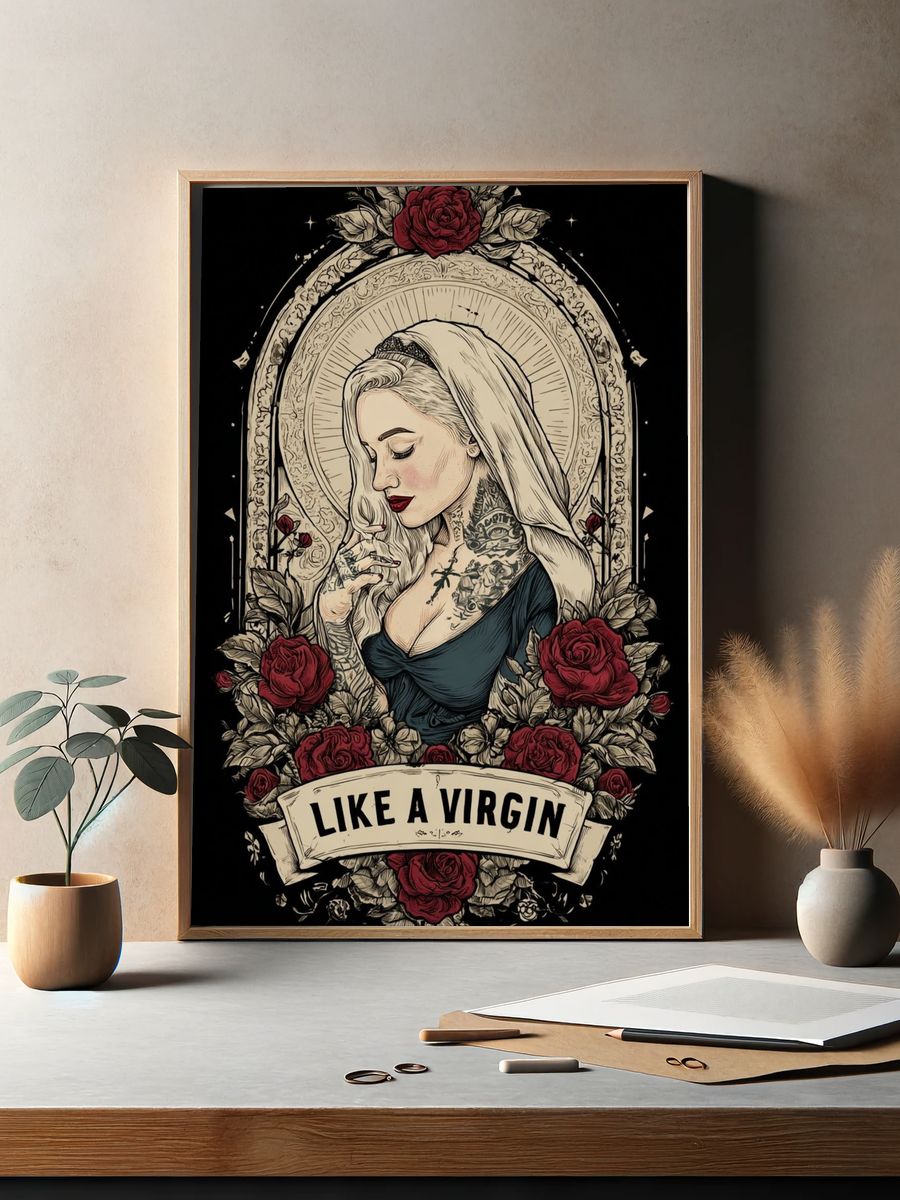 Like a Virgin Tattoo Illustration Poster. — room view 2