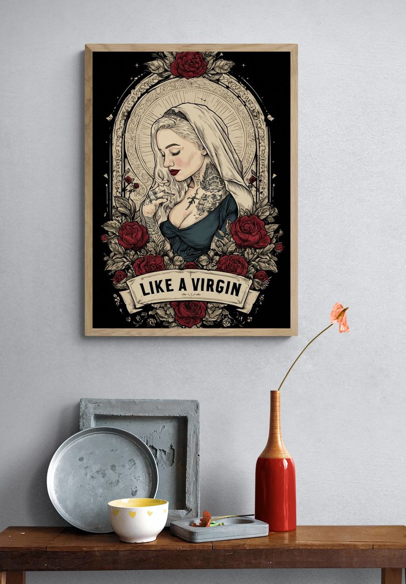 Like a Virgin Tattoo Illustration Poster. — room view 3