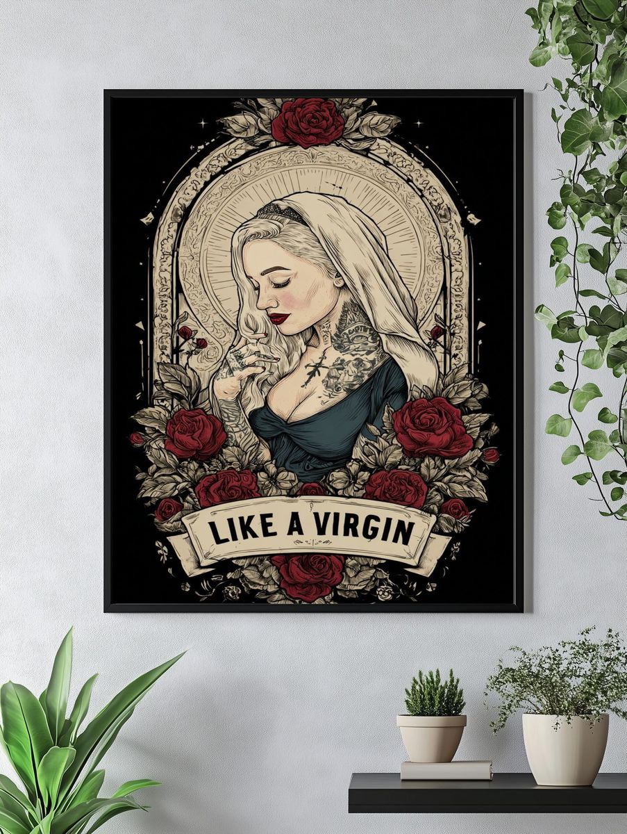 Like a Virgin Tattoo Illustration Poster. — room view 4