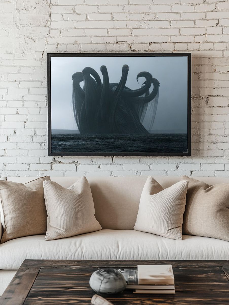 Sea Monster Storm Poster. — room view 1