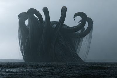 Sea Monster Storm Poster. poster