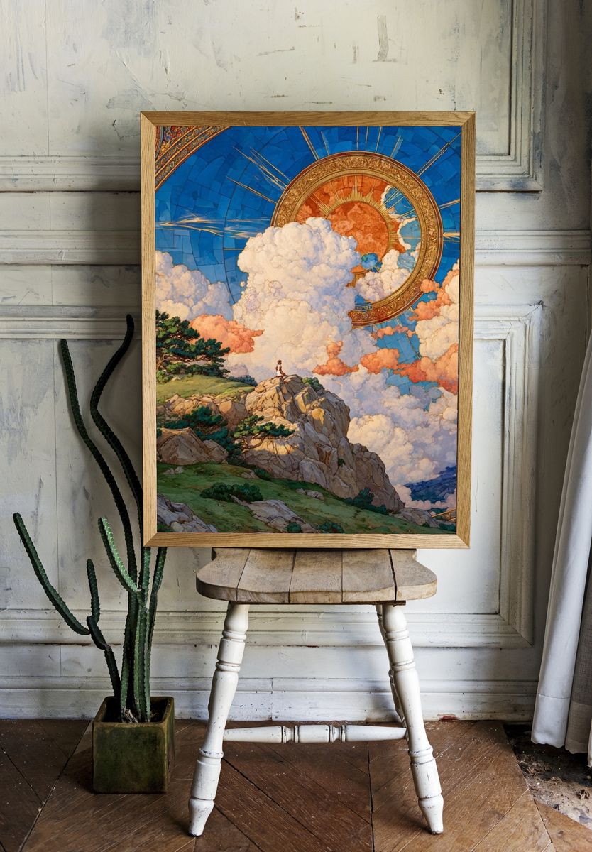 Celestial Cloudscape Fantasy Print. — room view 1