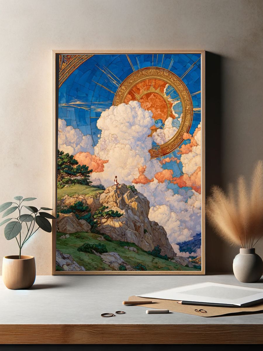 Celestial Cloudscape Fantasy Print. — room view 2