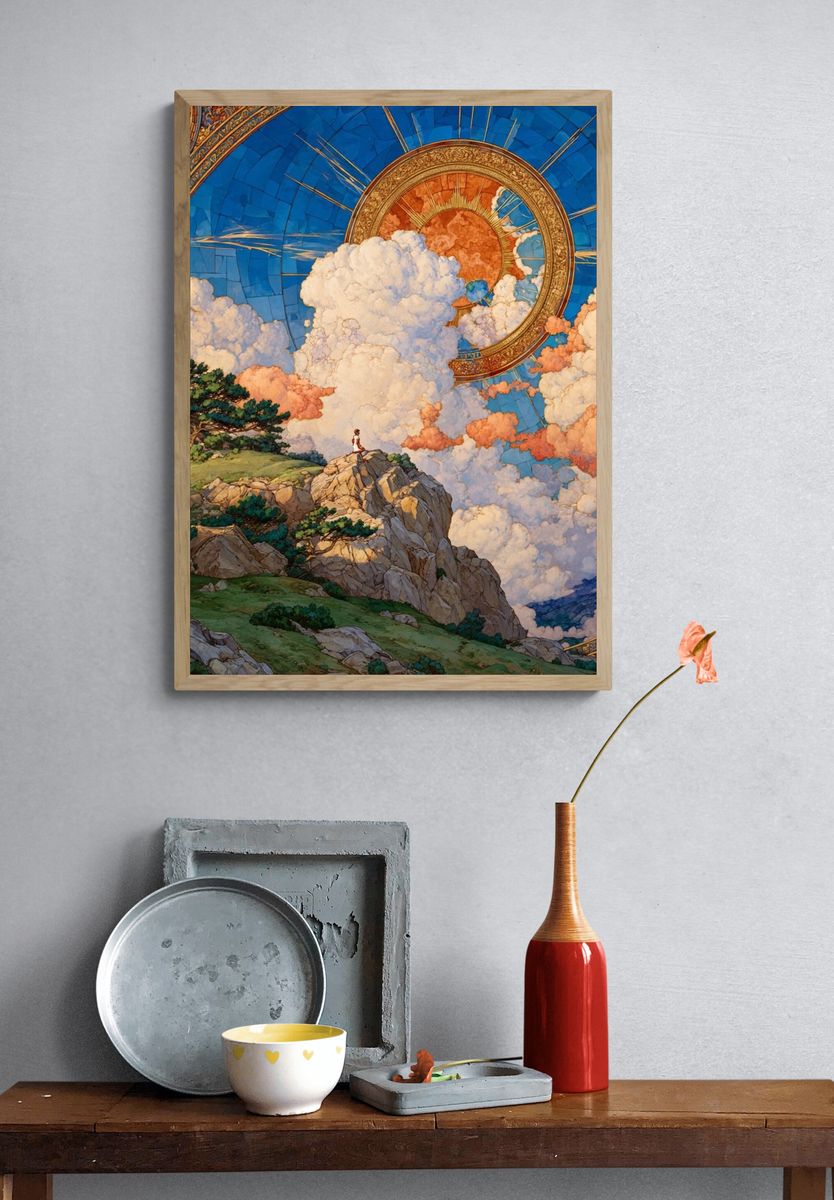 Celestial Cloudscape Fantasy Print. — room view 3