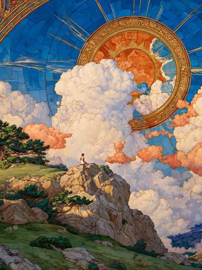 Celestial Cloudscape Fantasy Print. poster print