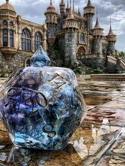 Fantasy Castle Dice Illustration Poster.
