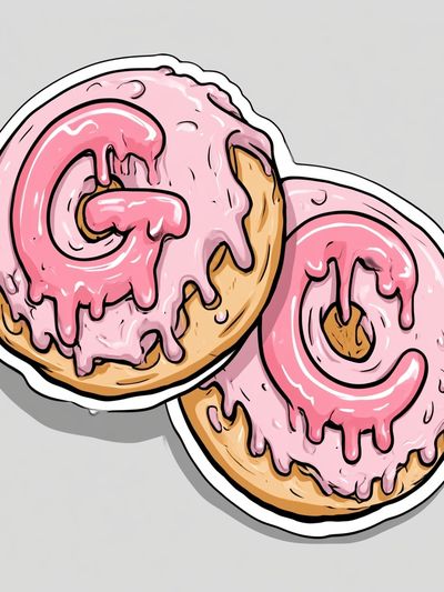 Pink Frosted Donuts Illustration Poster.