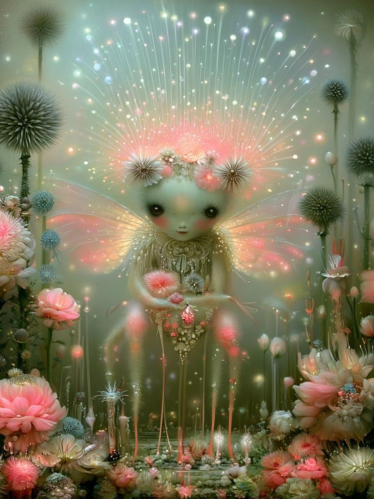 Enchanted Floral Fairy Illustration Poster. poster — illustration art