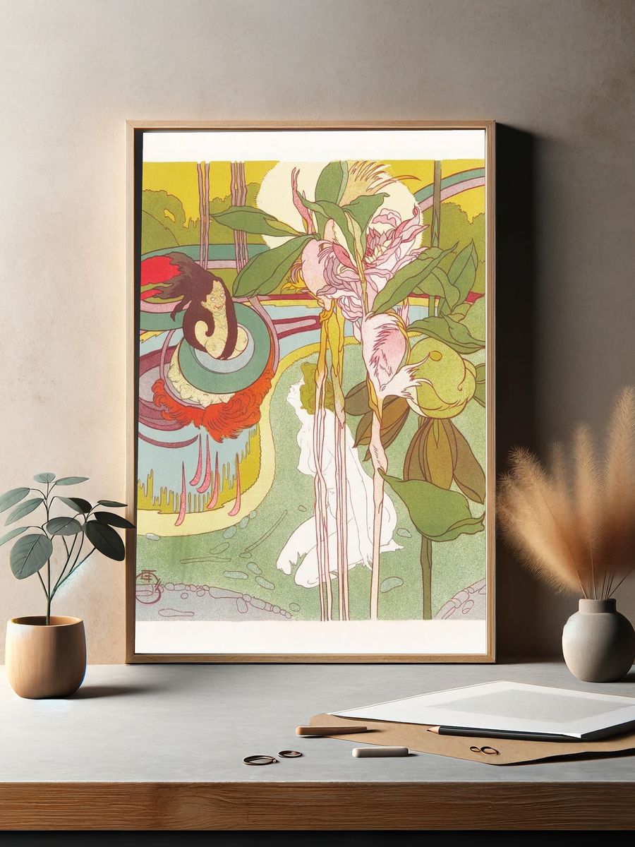 Vrouw krijgt visioen een tuin. — room view 2