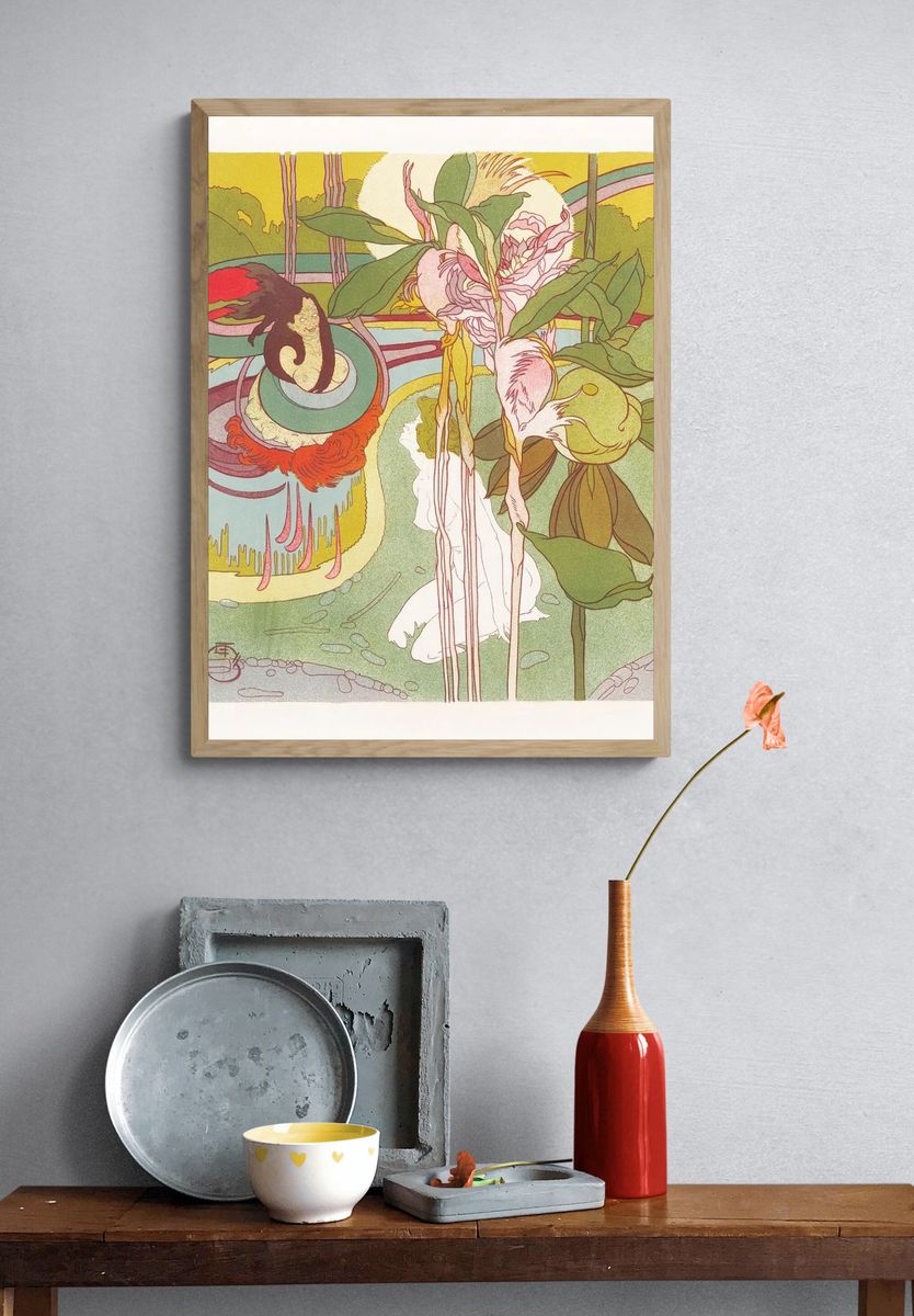 Vrouw krijgt visioen een tuin. — room view 3