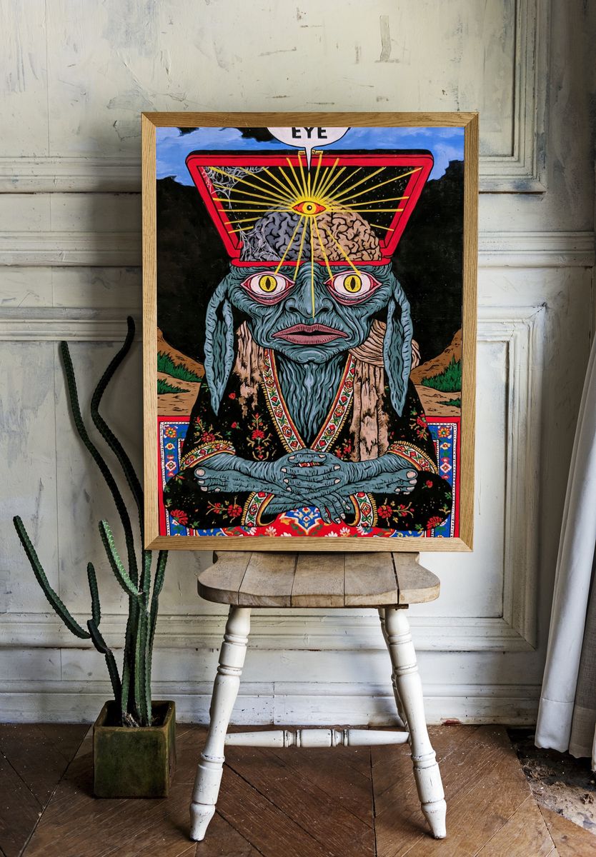 Open Your Eye Surreal Illustration Poster. room preview