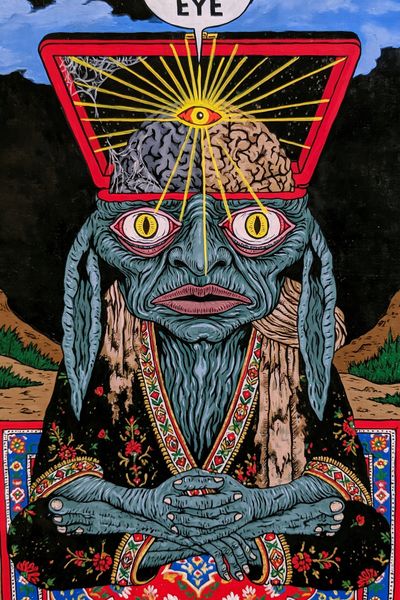 Open Your Eye Surreal Illustration Poster. poster