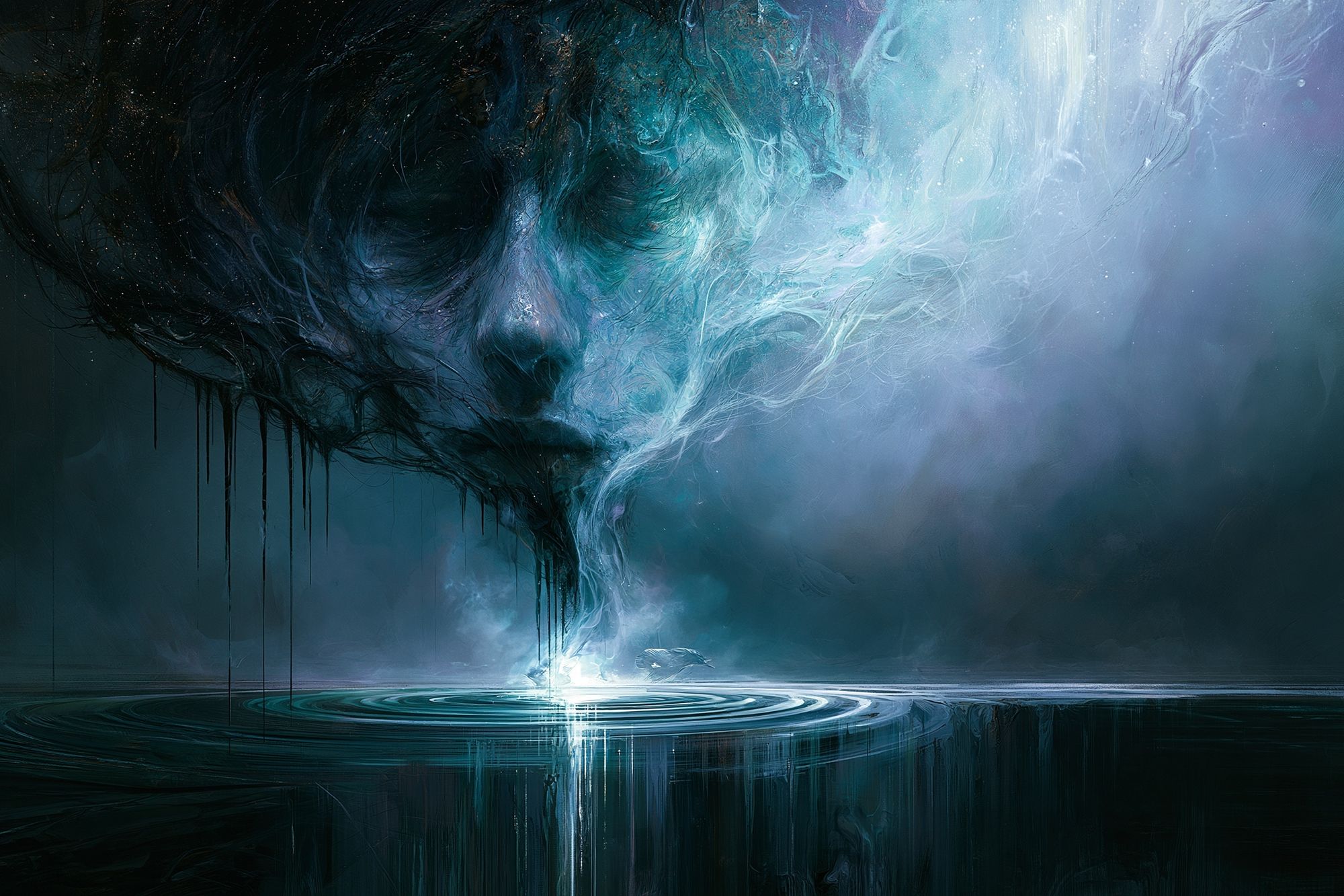 Ethereal Face Abstract Print. poster — illustration art
