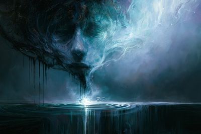 Ethereal Face Abstract Print.