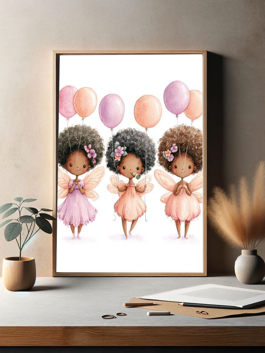 Fairy Girls Watercolor Print. — room view 2