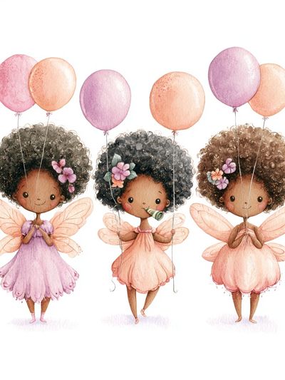Fairy Girls Watercolor Print. poster